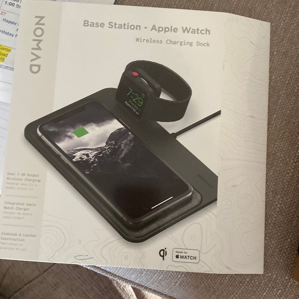 Wireless base charging dock for iPhone and  Watch